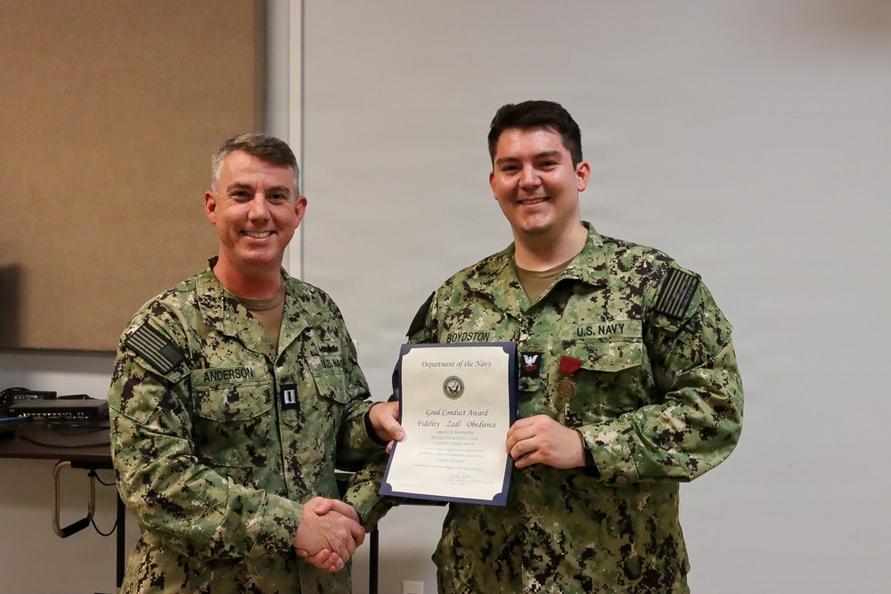 Musician 2nd Class Brian Boydston is Awarded the Good Conduct Medal