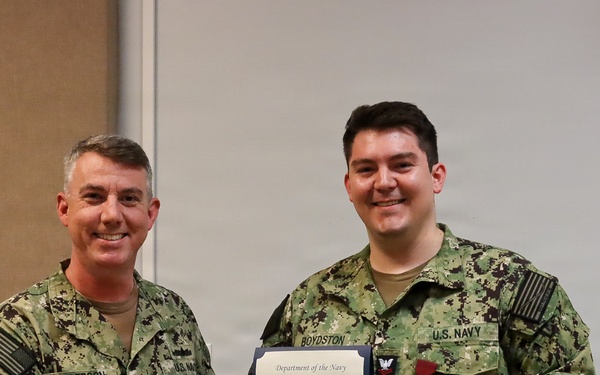 Musician 2nd Class Brian Boydston is Awarded the Good Conduct Medal