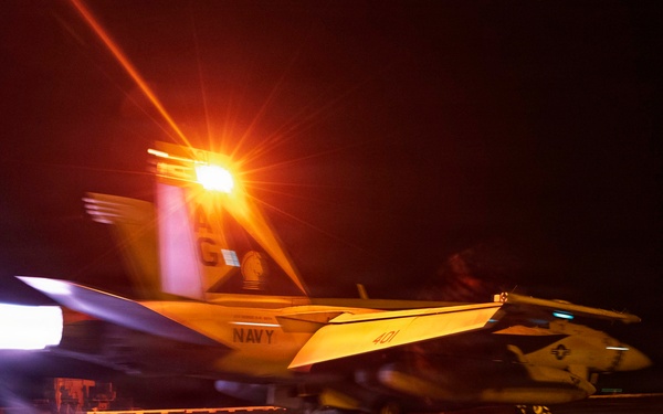 USS George H.W. Bush Conducts Night Flight Ops
