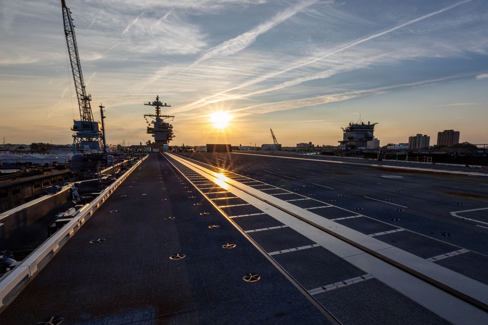 PCU John F. Kennedy Conducts a Ship-Turn Evolution
