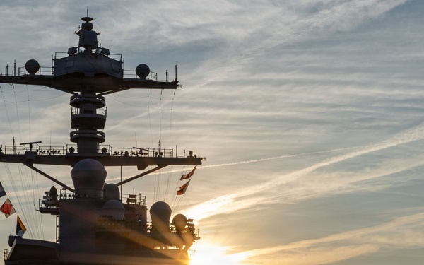 PCU John F. Kennedy Conducts a Ship-Turn Evolution