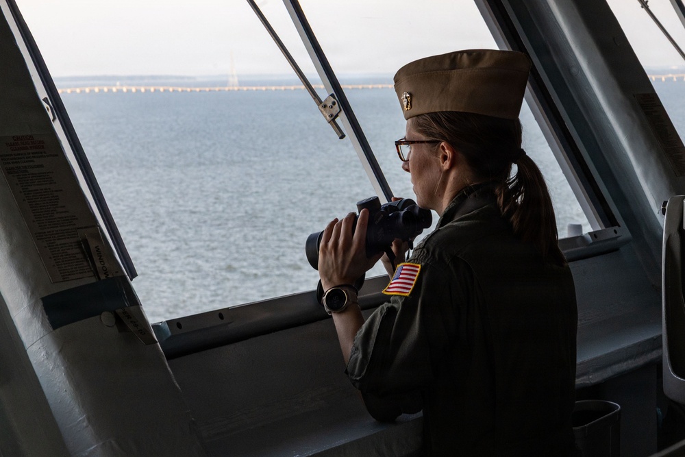 PCU John F. Kennedy Conducts a Ship-Turn Evolution