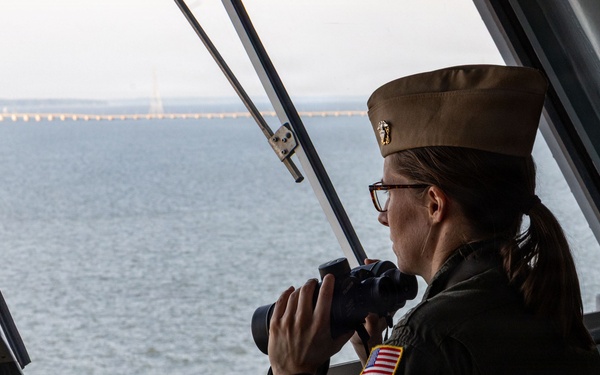 PCU John F. Kennedy Conducts a Ship-Turn Evolution