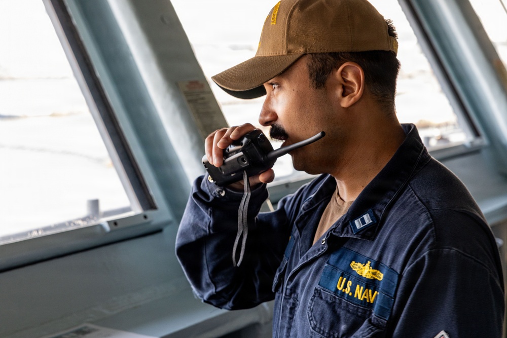 PCU John F. Kennedy Conducts a Ship-Turn Evolution