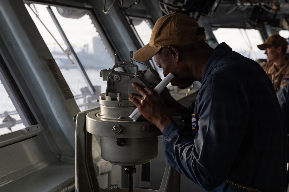 PCU John F. Kennedy Conducts a Ship-Turn Evolution