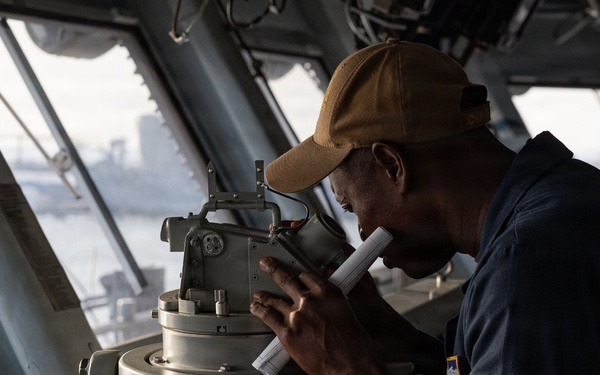 PCU John F. Kennedy Conducts a Ship-Turn Evolution