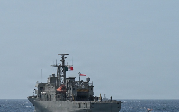U.S. Coast Guard and partner nations conduct a pursuit exercise at sea during PANAMAX 2026