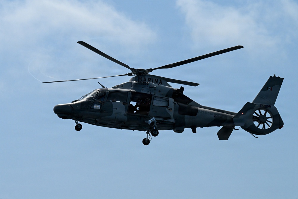 U.S. Coast Guard and partner nations conduct a pursuit exercise at sea during PANAMAX 2026