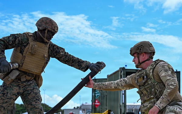 Air Force, Marine Corps train together simulating hot pit refueling