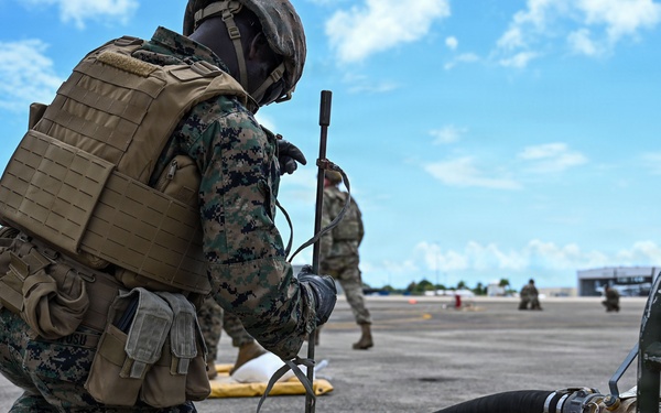 Air Force, Marine Corps train together simulating hot pit refueling