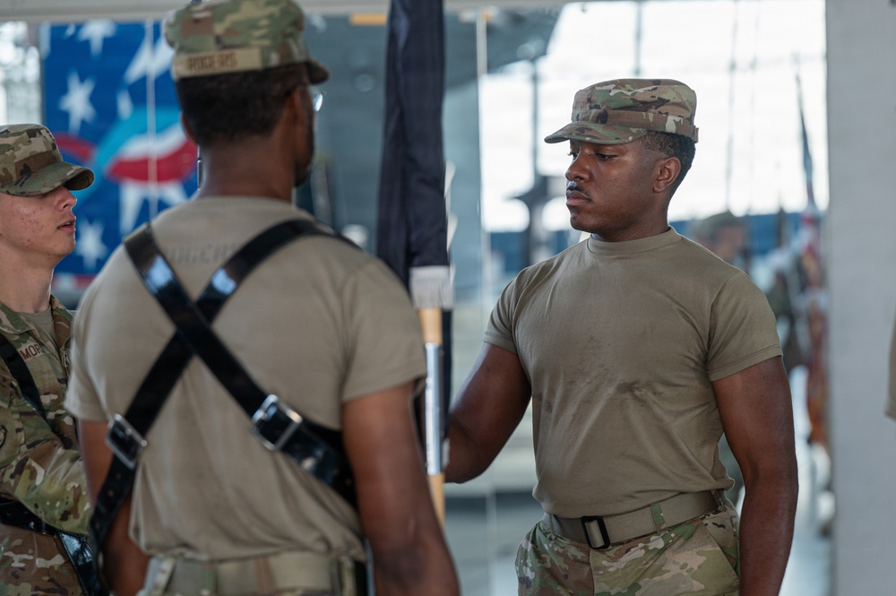 Maxwell Honor Guard conducts training to sharpen skills.