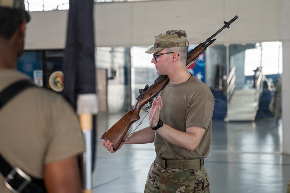 Maxwell Honor Guard conducts training to sharpen skills.