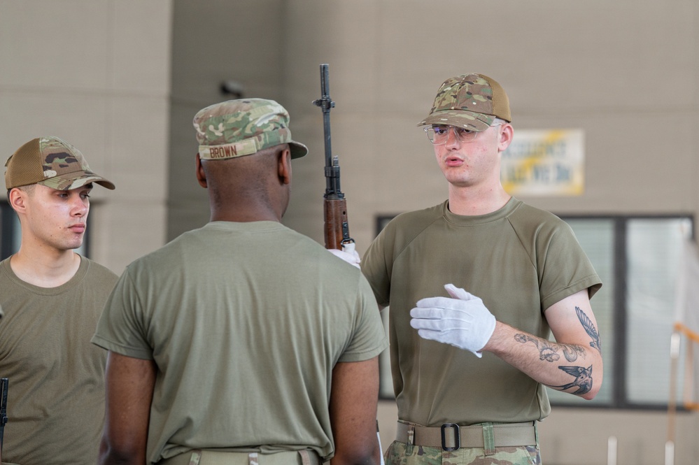 Maxwell Honor Guard conducts training to sharpen skills.