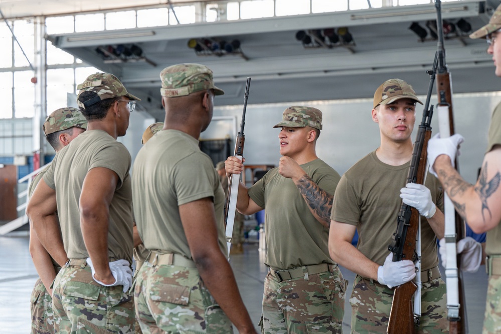 Maxwell Honor Guard conducts training to sharpen skills.