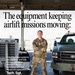 This is an Air National Guard recruitment/promotional image featuring Tech. Sgt. Levi Luciani, an aerospace ground equipment specialist assigned to the Georgia Air National Guard's 165th Airlift Wing. He is posed confidently with arms crossed in a military flight line environment surrounded by ground support equipment. The image highlights the Air Force Specialty Code (AFSC) 2A6X2 role in keeping airlift missions operational.