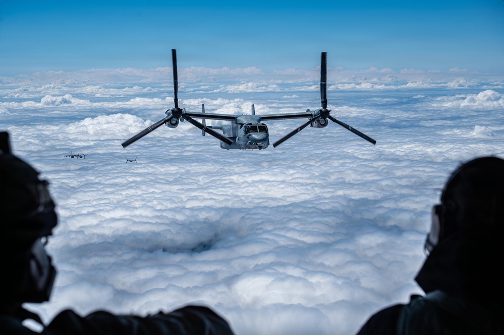 1st SOW MC-130J refuels Marine MV-22s during Northern Strike 26-2