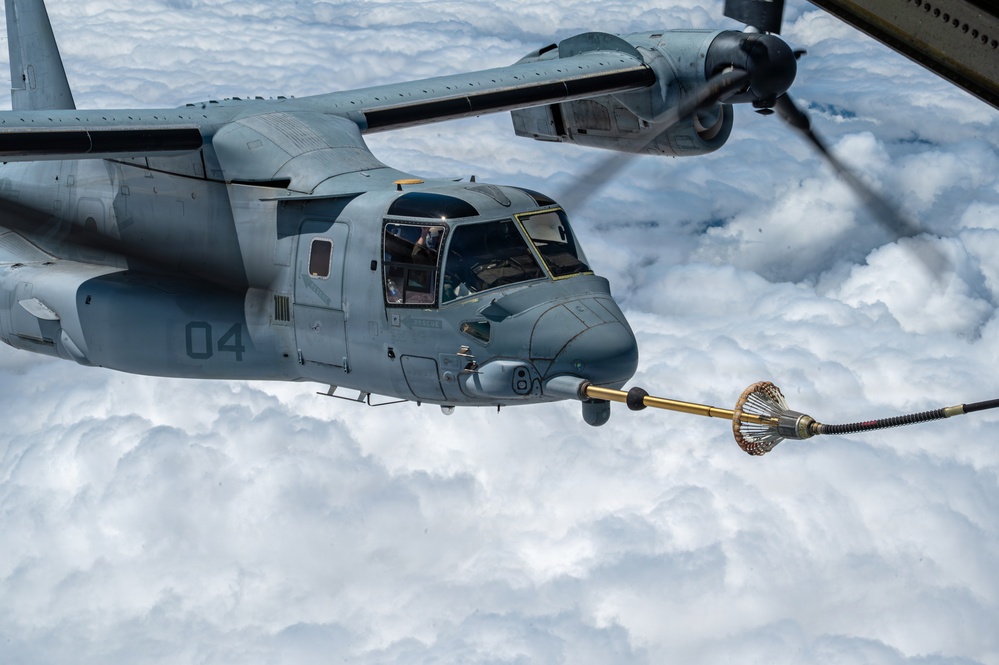 1st SOW MC-130J refuels Marine MV-22s during Northern Strike 26-2