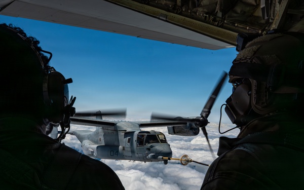 1st SOW MC-130J refuels Marine MV-22s during Northern Strike 26-2
