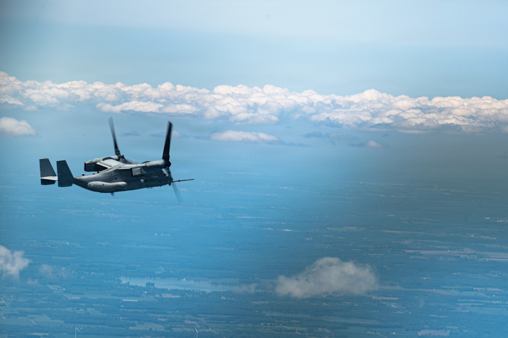 1st SOW MC-130J refuels Marine MV-22s during Northern Strike 26-2