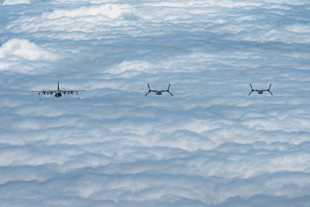 1st SOW MC-130J refuels Marine MV-22s during Northern Strike 26-2