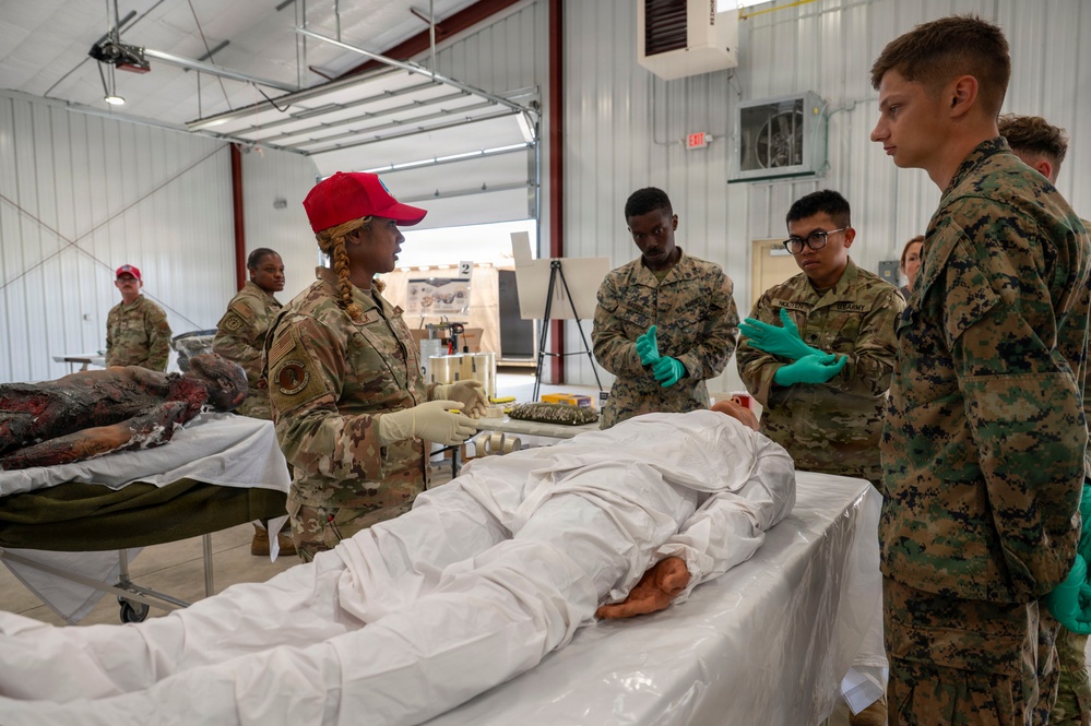 Joint service Northern Strike 26-2 participants train on expeditionary mortuary skillsets