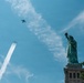 Thunderbirds fly over Statue of Liberty