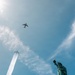Thunderbirds fly over Statue of Liberty