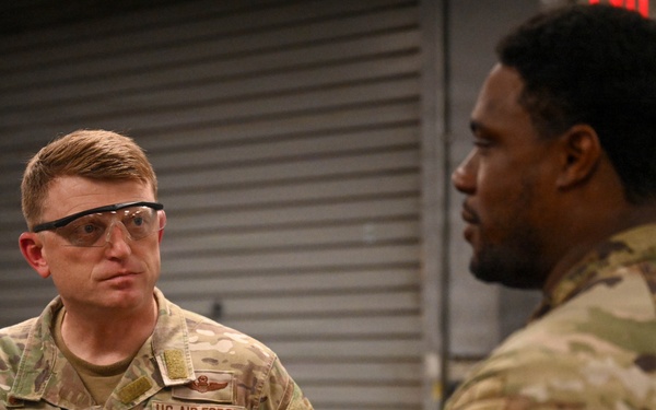 1 SOW commander visits wheel and tire shop