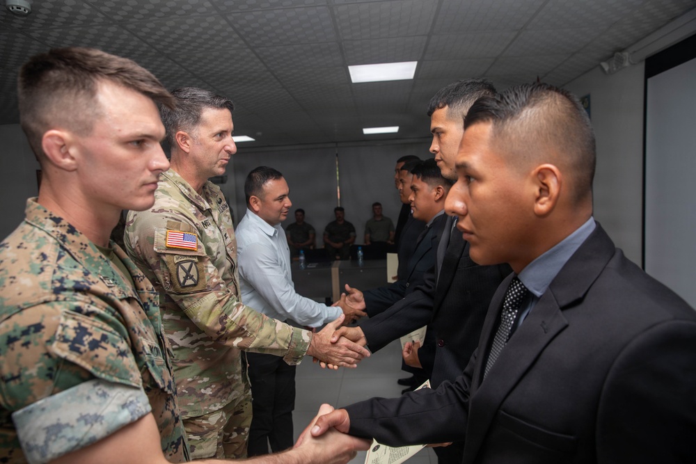 U.S. Service members and Panamanian Security Institutions work together during the International Officers Tactical Intelligence Course