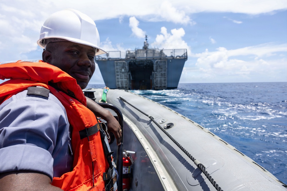 RBDF Midshipman aboard a Navy RHIB
