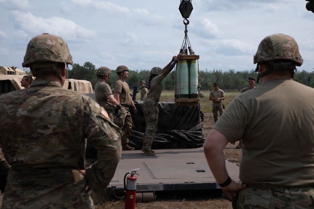 The W. Va. Guard's 1/201st Field Artillery Battalion conduct fire missions during Northern Strike 26-2