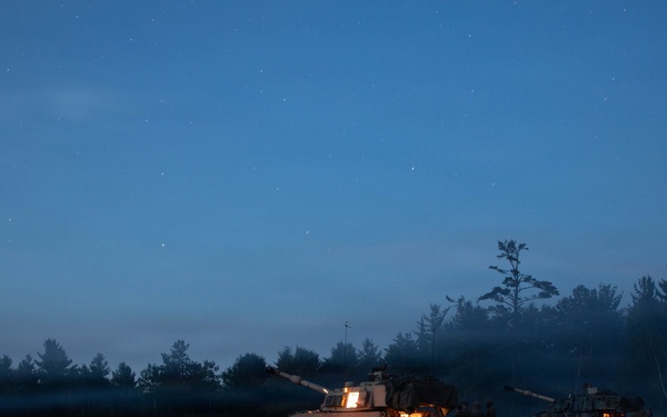 The W. Va. Guard's 1/201st Field Artillery Battalion conduct fire missions during Northern Strike 26-2