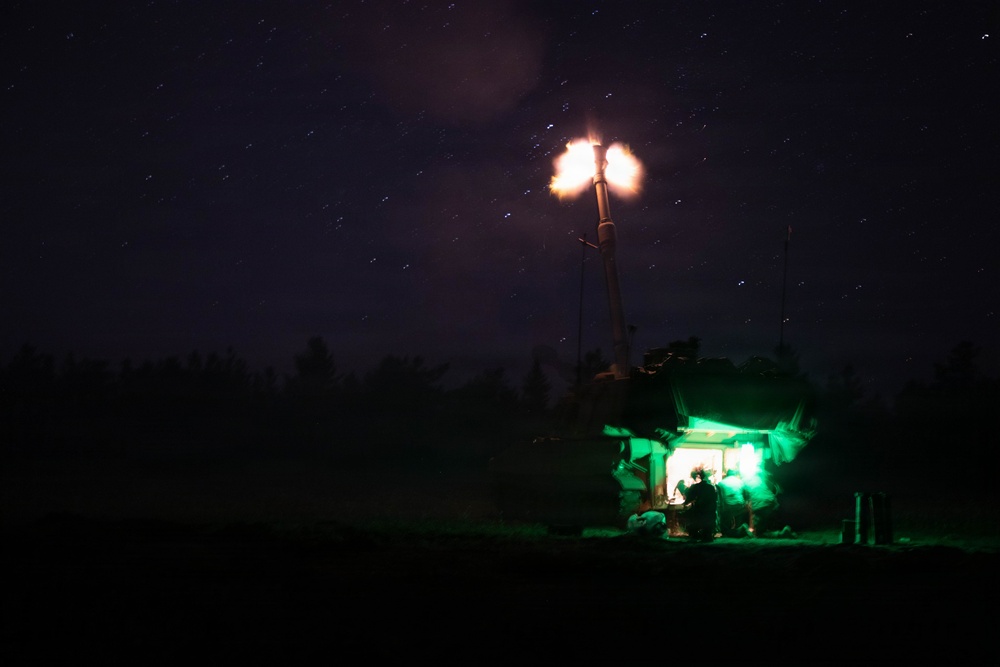 The W. Va. Guard's 1/201st Field Artillery Battalion conduct fire missions during Northern Strike 26-2