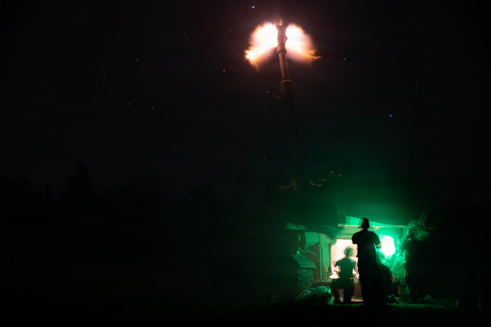 The W. Va. Guard's 1/201st Field Artillery Battalion conduct fire missions during Northern Strike 26-2