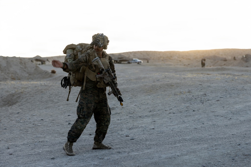 U.S. Marines with 2nd Bn., 1st Marines, participate in force-on-force exercise