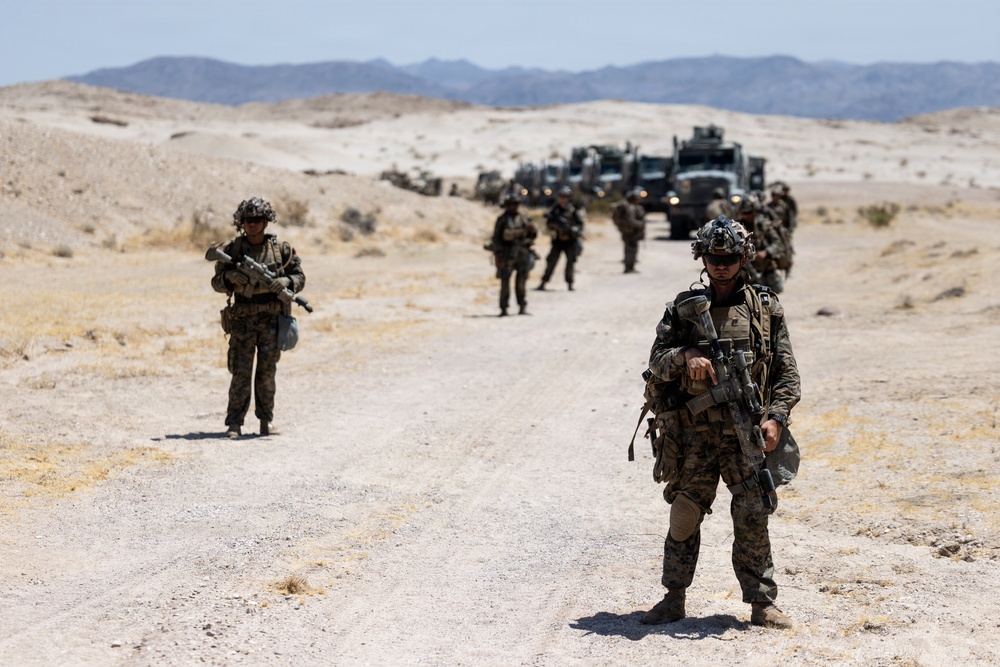 U.S. Marines with 2nd Bn., 1st Marines, participate in force-on-force exercise