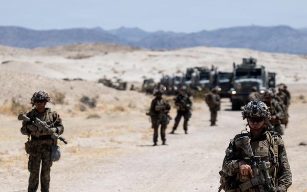 U.S. Marines with 2nd Bn., 1st Marines, participate in force-on-force exercise