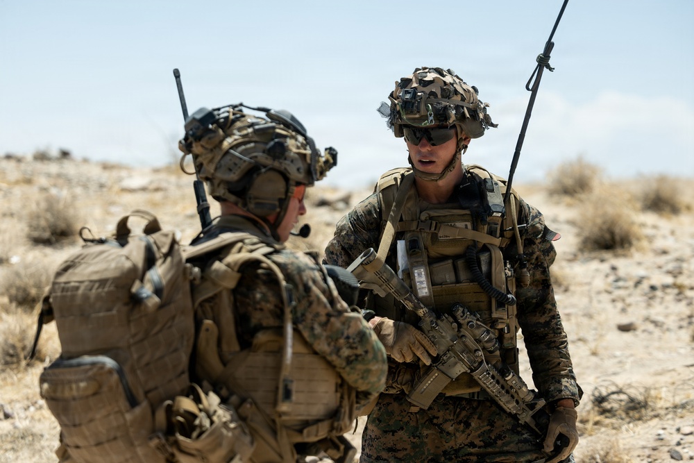 U.S. Marines with 2nd Bn., 1st Marines, participate in force-on-force exercise
