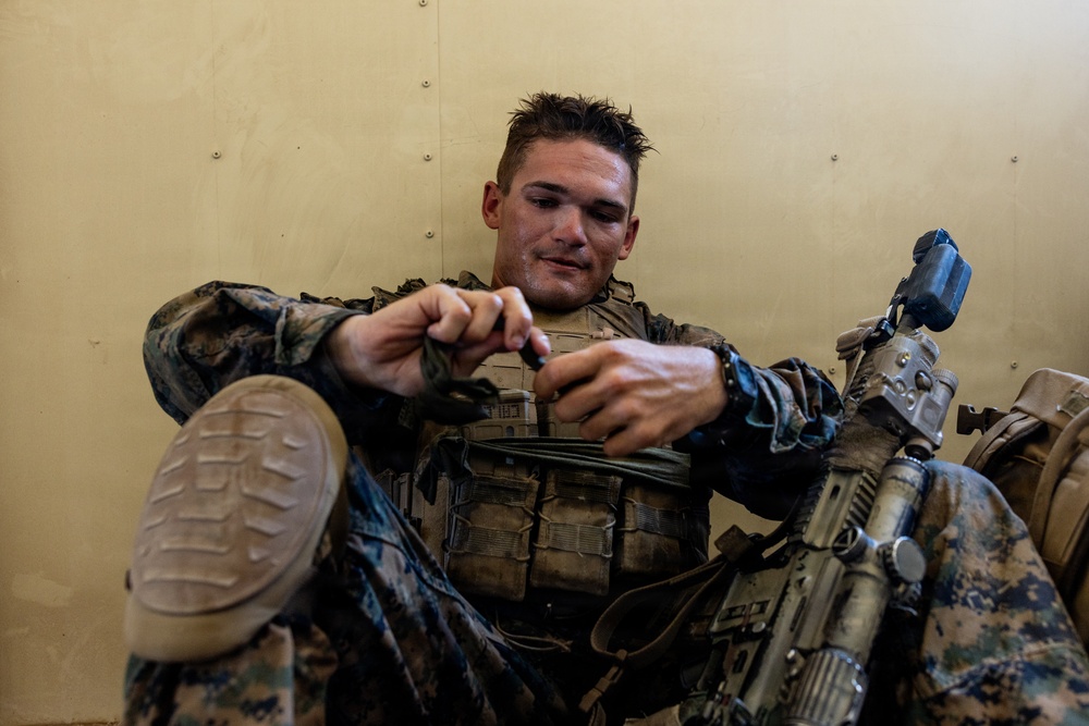 U.S. Marines with 2nd Bn., 1st Marines, participate in force-on-force exercise