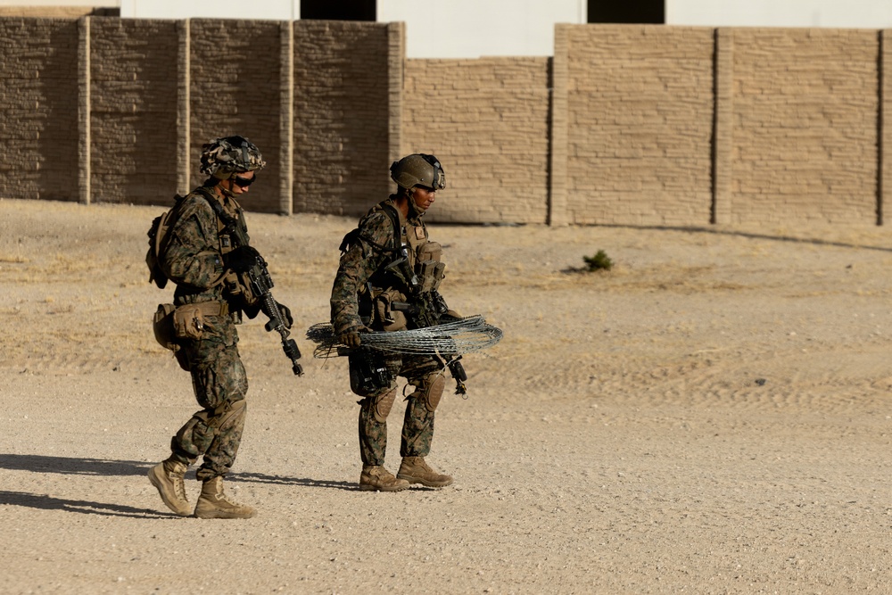 U.S. Marines with 2nd Bn., 1st Marines, participate in force-on-force exercise