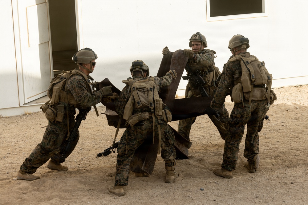 U.S. Marines with 2nd Bn., 1st Marines, participate in force-on-force exercise