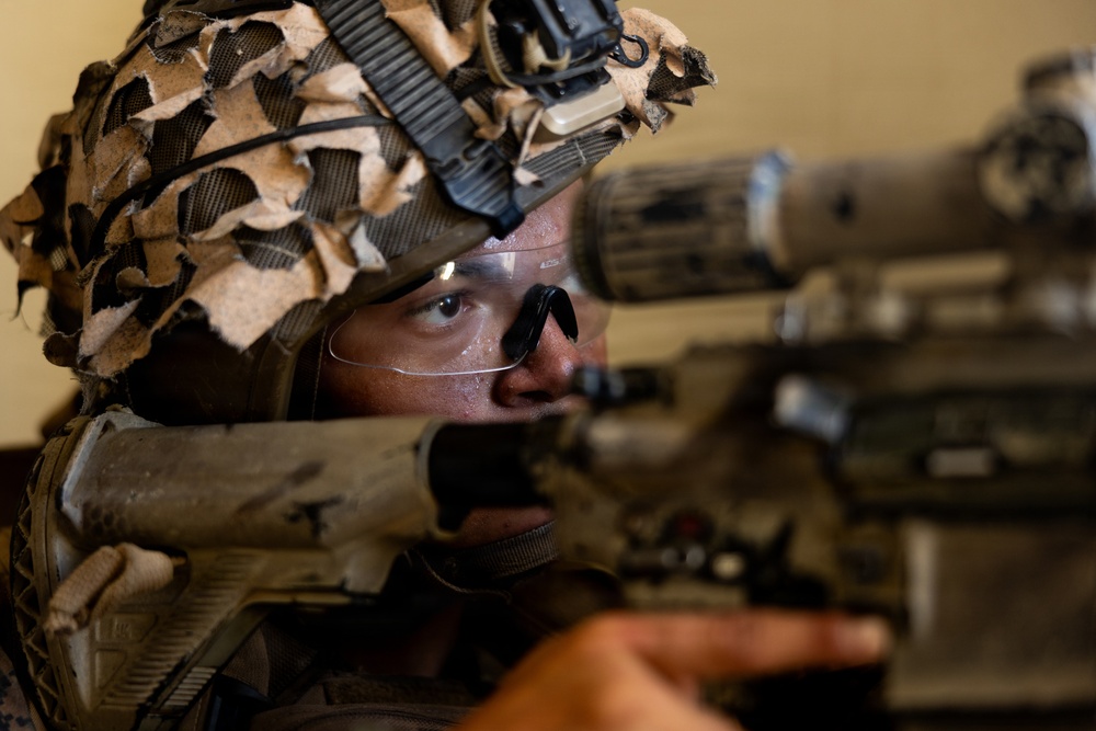 U.S. Marines with 2nd Bn., 1st Marines, participate in force-on-force exercise