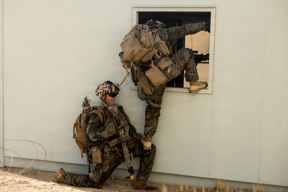 U.S. Marines with 2nd Bn., 1st Marines, participate in force-on-force exercise