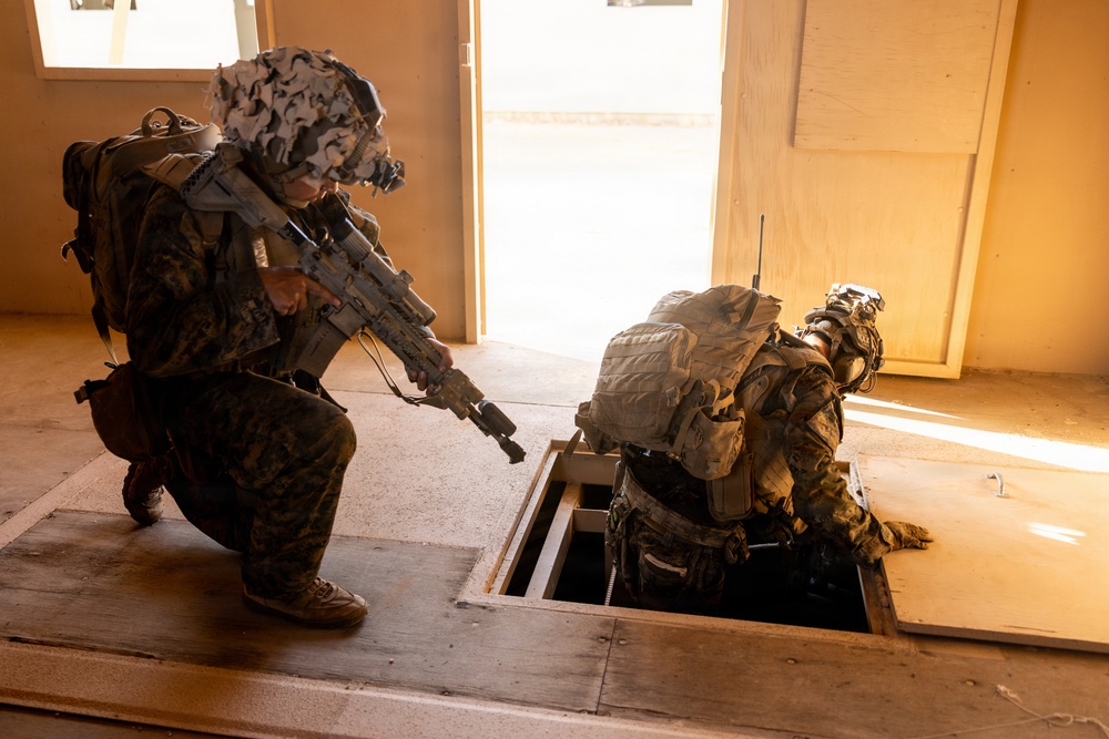 U.S. Marines with 2nd Bn., 1st Marines, participate in force-on-force exercise