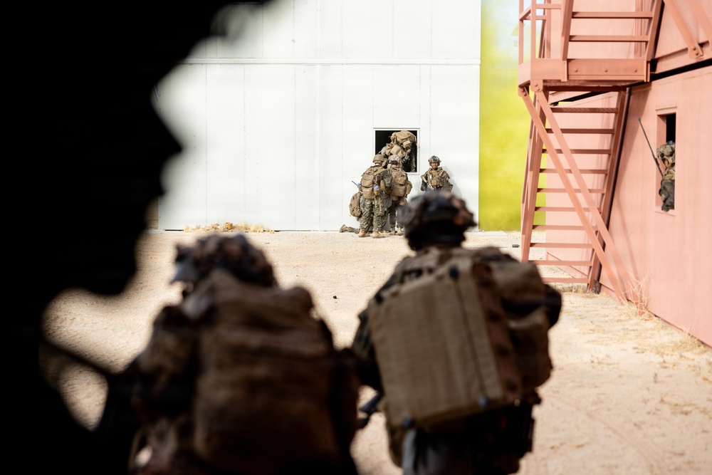 U.S. Marines with 2nd Bn., 1st Marines, participate in force-on-force exercise