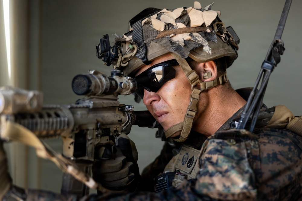 U.S. Marines with 2nd Bn., 1st Marines, participate in force-on-force exercise