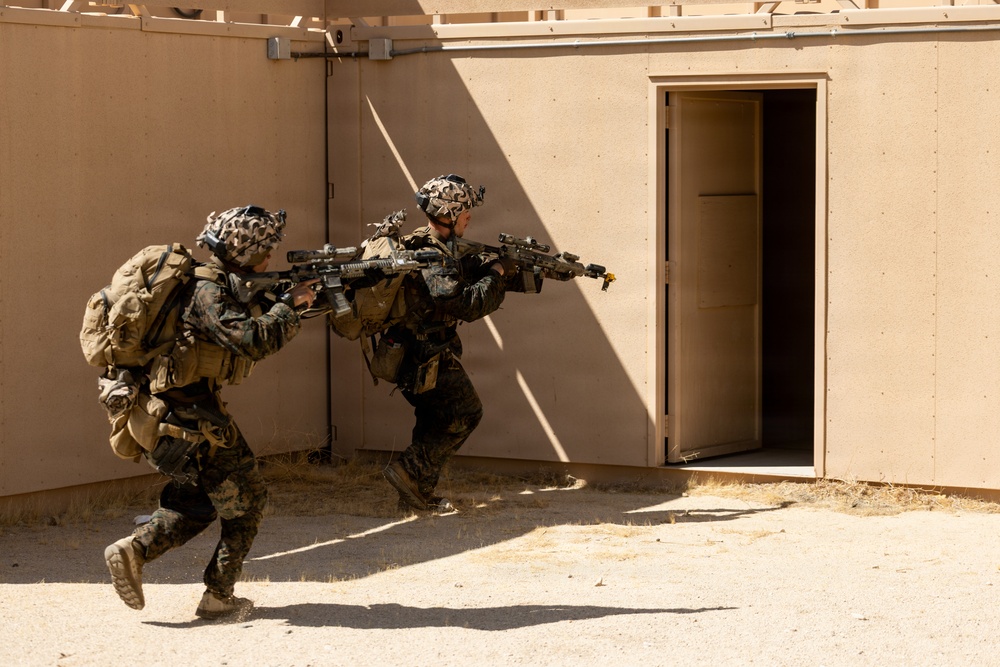 U.S. Marines with 2nd Bn., 1st Marines, participate in force-on-force exercise