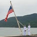George Washington Conducts Morning Colors