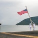 George Washington Conducts Morning Colors