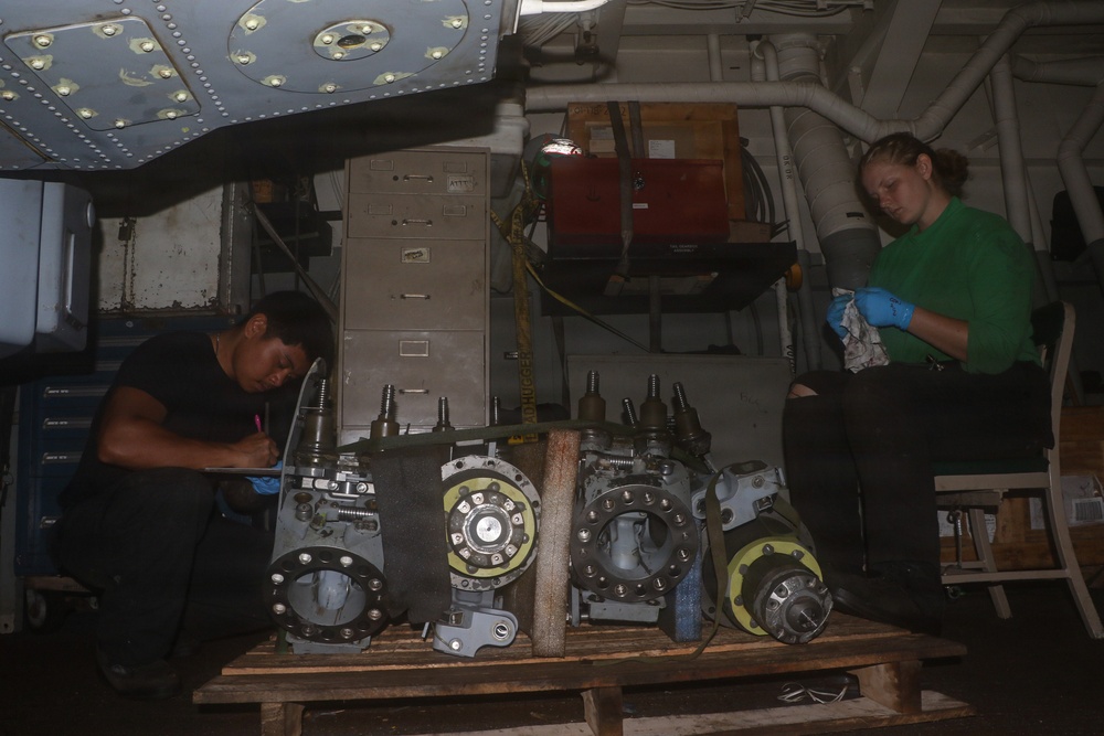 Frank E. Petersen Jr. Sailors Conduct Maintenance